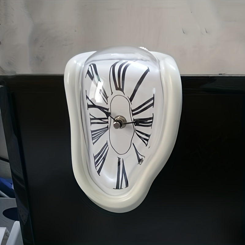 Surrealistisk Böjd Romersk Vägghängd Klocka - Stilig Smältande Klocka för Heminredning Carvallo