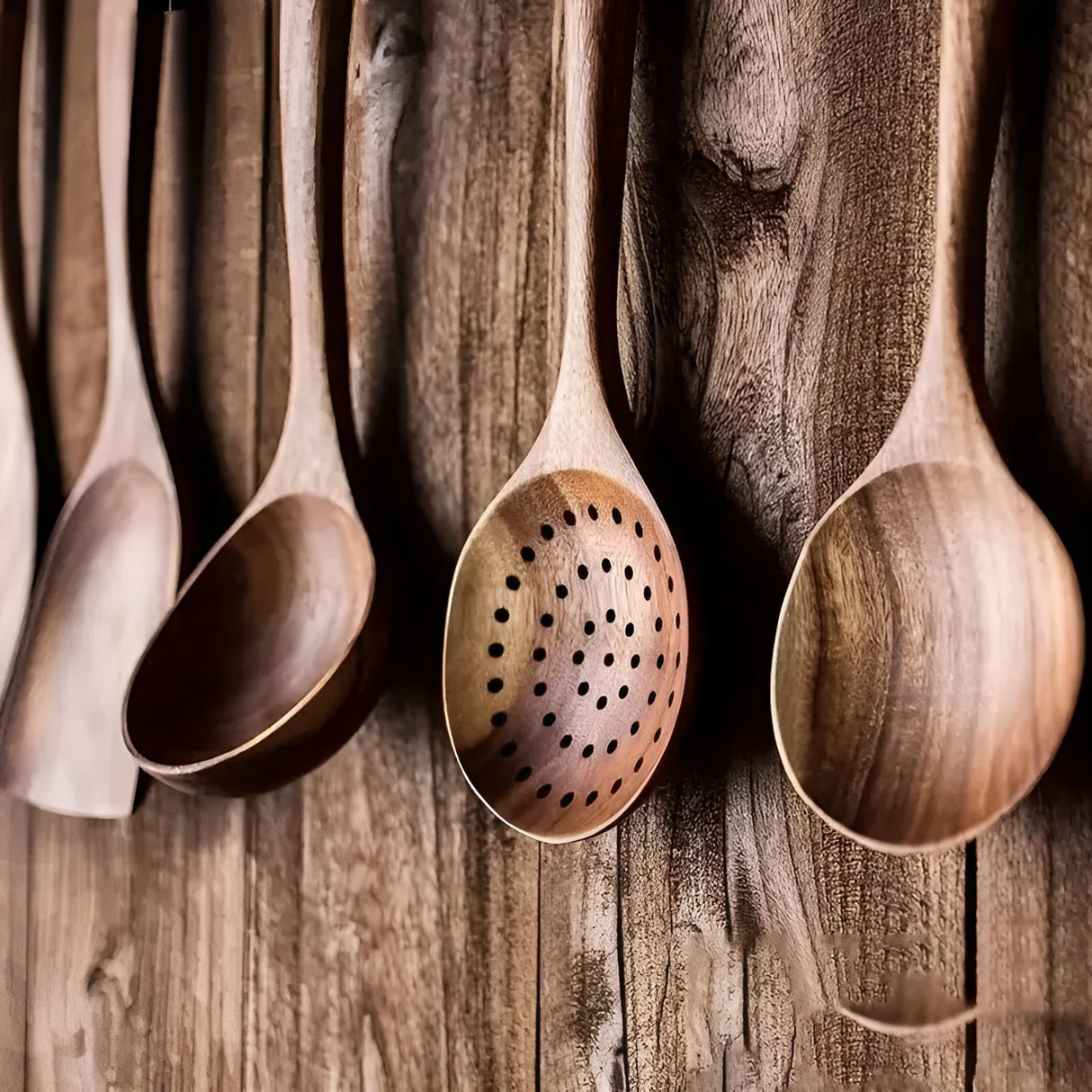 Trä-köksredskapsset – 5-delat set Naturliga stekpenslar för non-stick-pannor Carvallo