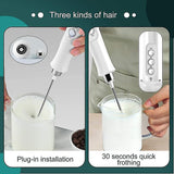 Royallure Trådlös Elektrisk Mjölkskummare 3-Hastigheters Handhållen USB Skumskapare Carvallo