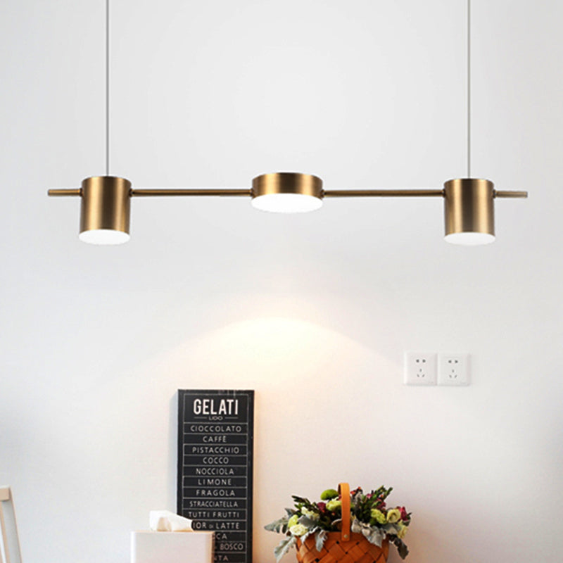 Trum Aluminium Hänglampa Eiland Modern Enkel 3/5-lamps Svart/Guld Taklampa i Varm/Vit Ljus Carvallo