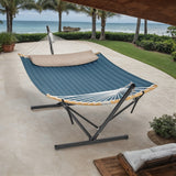 Carvallo-hängmatta RelaxBoo | Med bambus spridare & metallställning | Inkl. kudde | För trädgård & terrass Carvallo