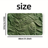 Diatomejord Badmatta med Grön Blad Mönster – Absorbent och Snabbtorkande Carvallo