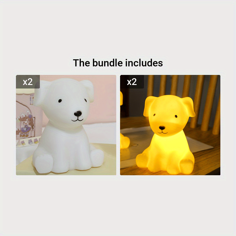 PuppyGlow - Söt Tecknad Hundlampa med Varmt Ljus för Rumsinredning Carvallo