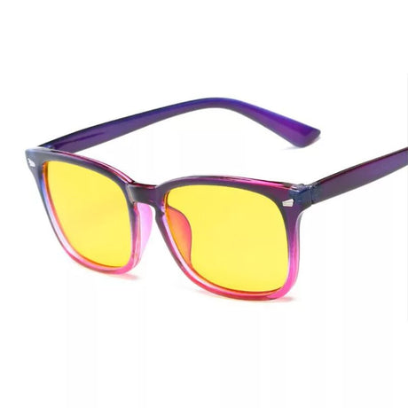 Blått ljusblockerande fyrkantiga glasögon Carvallo