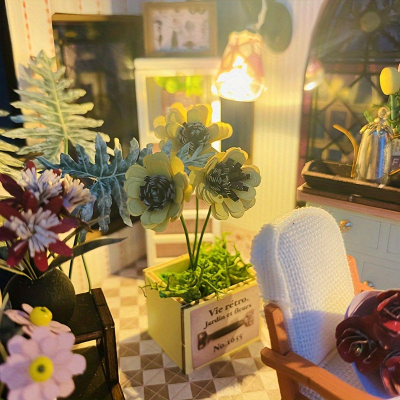 DIY Miniatyrväxthus med belysning – Handgjort 3D-pussel för kreativ dekoration Carvallo