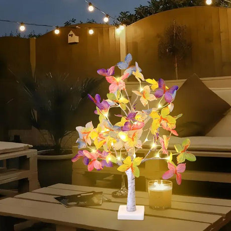 Carvallo Butterfly Light | 24 LED fjärilsbordslampa | USB- & batteridriven | För hem- & festdekoration Carvallo