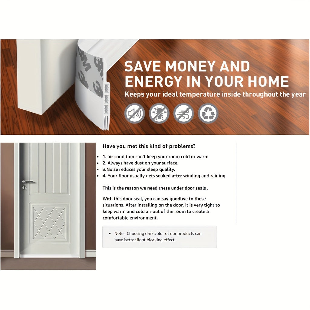 Draft Stopper för Dörr - Silikon Dörrsvep med Stark Adhesiv och Ljudisolering Carvallo