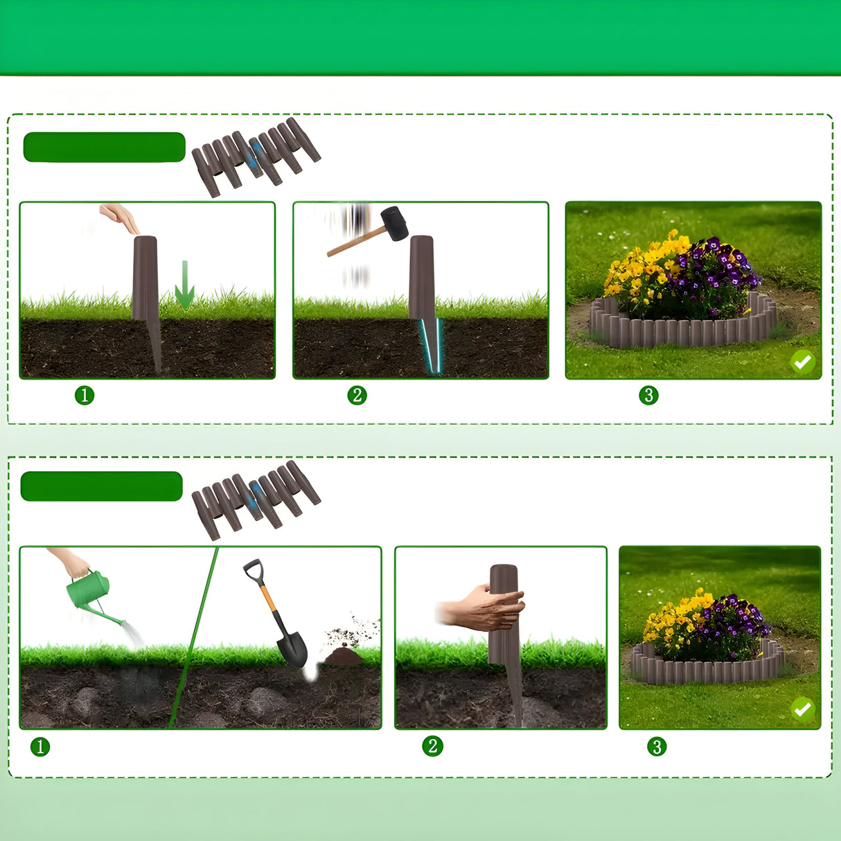 GardenEdge Pro - Dekorativ Gräskant Blomrabatt Trädgård Carvallo