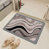 Royallure Geometrisk Diatomit Badmatta – Snabbtorkande, Halkfri, Gummibaksida Modern Design Carvallo