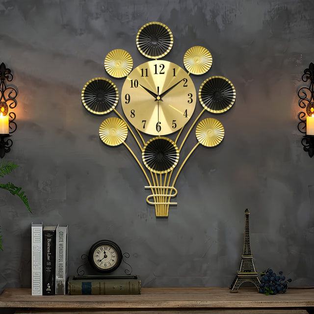 Modern Metallisk Tyst Väggklocka - Ballongformad, Dekorativ för Vardagsrum och Sovrum Carvallo