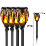 Solcellsdriven LED Lykta för Utomhusbruk | IP65 Vattentät Trädgårdsfackla med Flammeffekt – Energisnål & Automatisk Tändning-Kök-BB-4 Pack-12 x 79cm-Hemnix