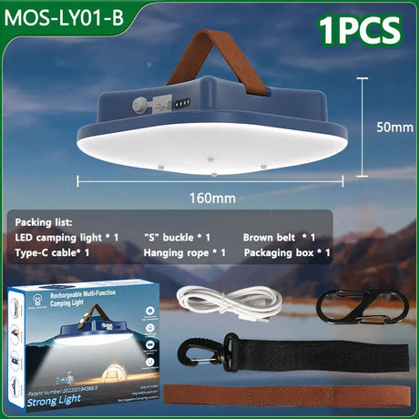 80W LED Solarbatteriladdad campinglampa med magnet och zoomfunktion Carvallo