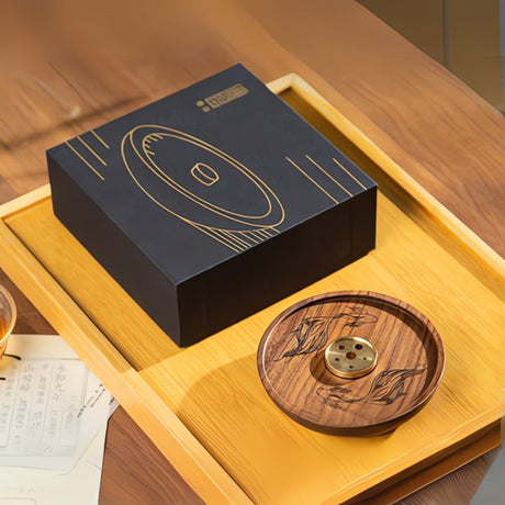 Rund trä- och kopparrökelsehållare Carvallo