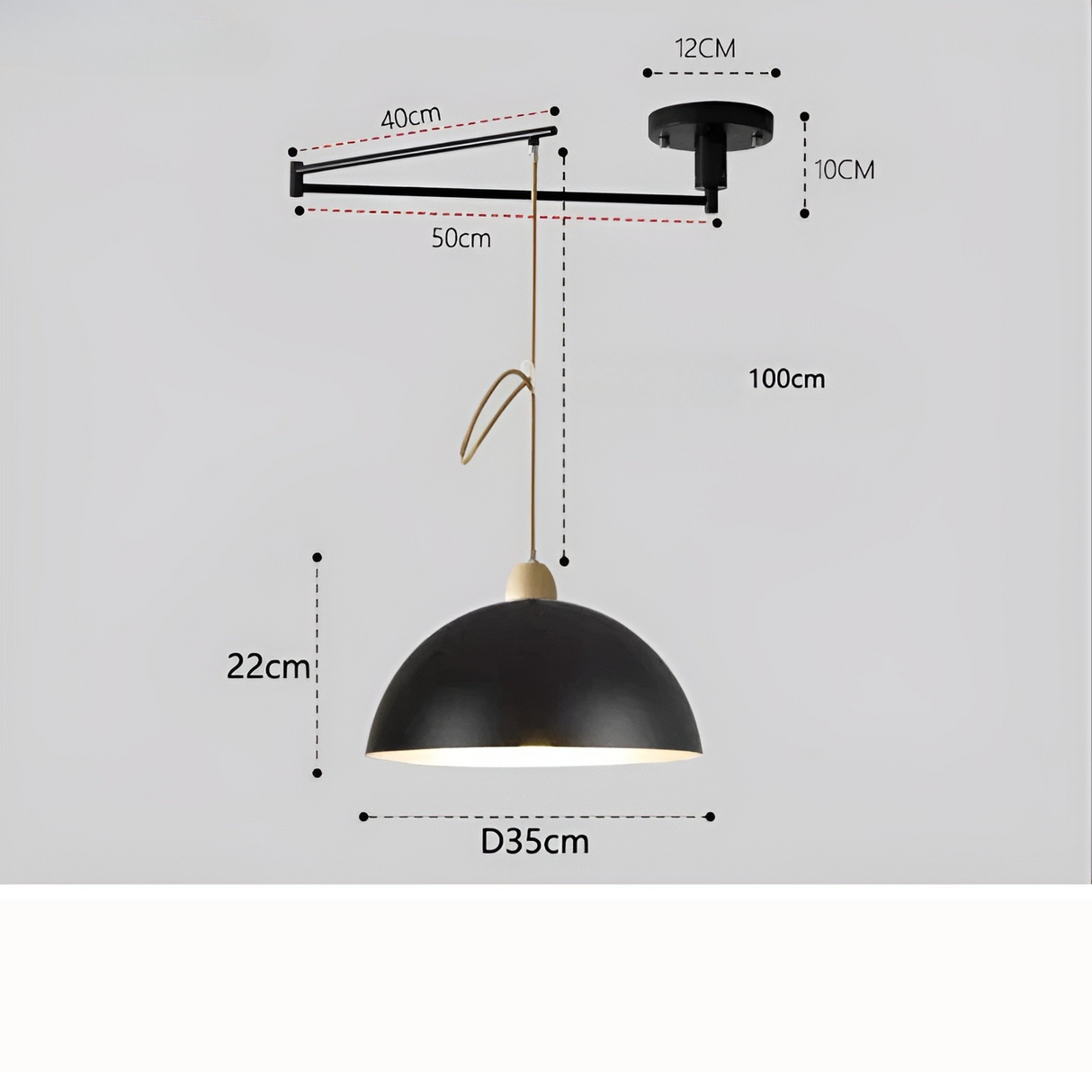 LuxeSwing Light - Nordisk Justerbar LED- Taklampa med Svängarm Carvallo