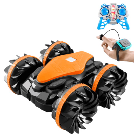 Vattentät Amfibie RC-Bil för Barn-Radiostyrt-BB-Orange-A-Dubbel fjärrkontroll-Hemnix