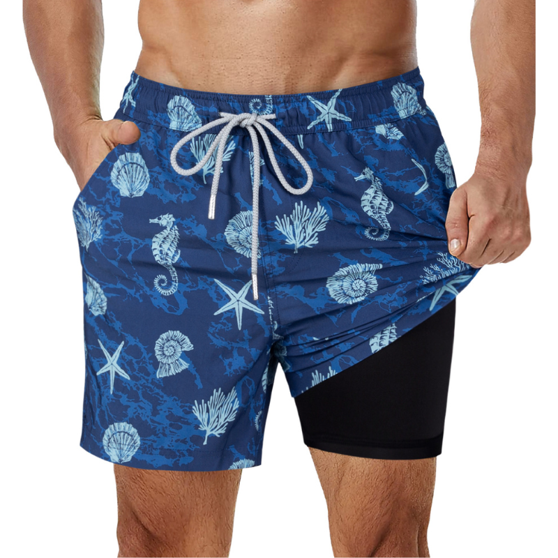 2-i-1 badshorts för män-Hemnix-Blå-S-Hemnix