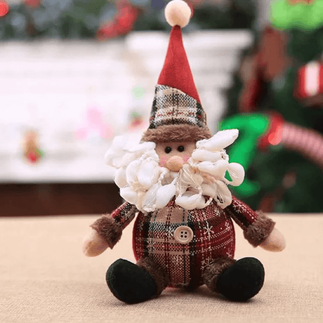 Juldocka Prydnad i Tyg, Med Eller Utan Utdragbara Ben - Juldekoration, Jultomte, Älg, Snögubbe-Jul-BB-Hängande prydnad-Stil A-Hemnix