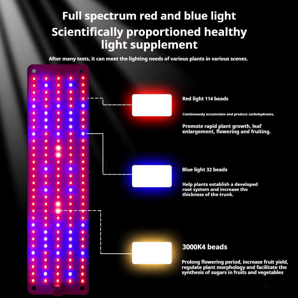 LED Quantum Växtbelysning Panel för tillväxt och färgfrämjande – Med justerbart ljusläge Carvallo