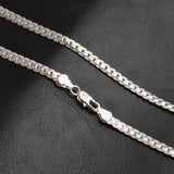 Sterling Silver Platt Kedja Halsband för Kvinnor Carvallo
