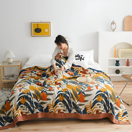 Sunrise Flora Cotton Blanket Carvallo