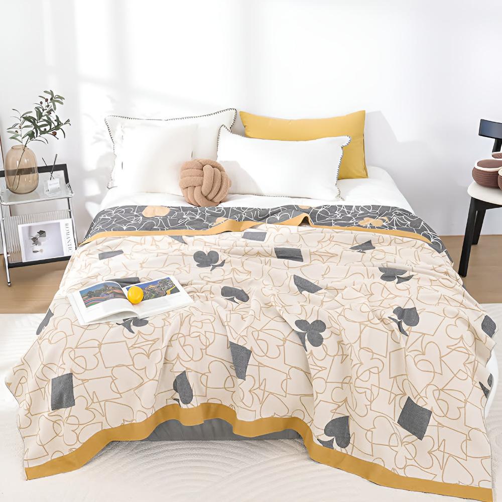 Poker Mönster Bomull Filt Carvallo