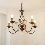 Vintage Bronze Chandlier | 4/6/8 Ljus Matsal Takarmatur i Järn | Brick by Brick Carvallo
