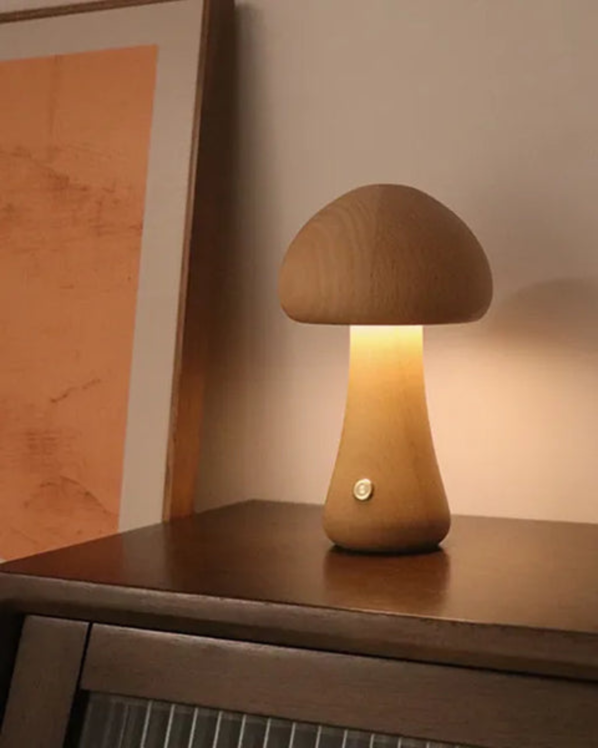 Carvallo Mushroom Glow – Träbordslampa med Organisk Form och Varm Atmosfär Carvallo