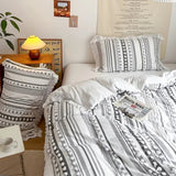 Mjukt Randig och Tofs Duvet Set | 3st Carvallo