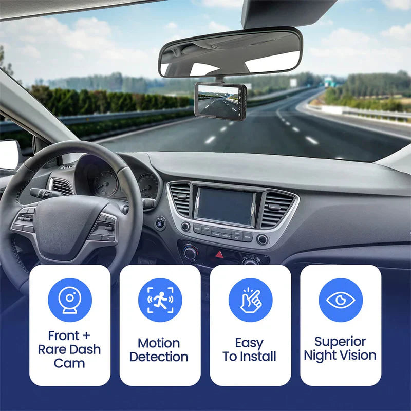 Dash Cam Framsidan Bakre Bilkamera Nattseende Carvallo