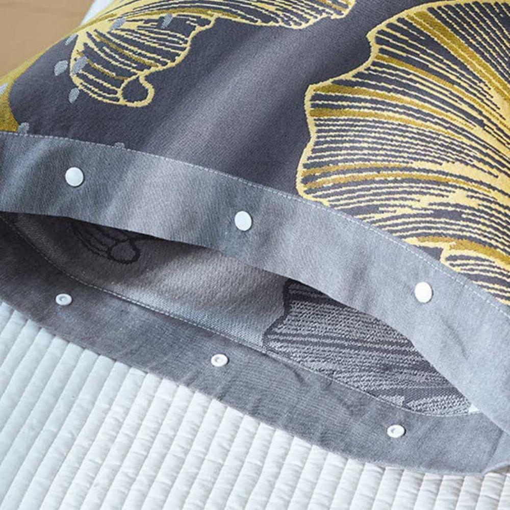 Lyxigt bomullskuddfodralset – Gyllene blommönster, Tvåpack Carvallo