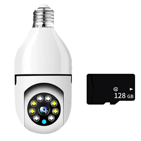 5G WiFi Övervakningskamera i Lampformat – Trådlös Smart Rörelsesensor-Smarta Hem Kamera-BB-Lampkamera 2MP 5G + 128GB-kort-Hemnix