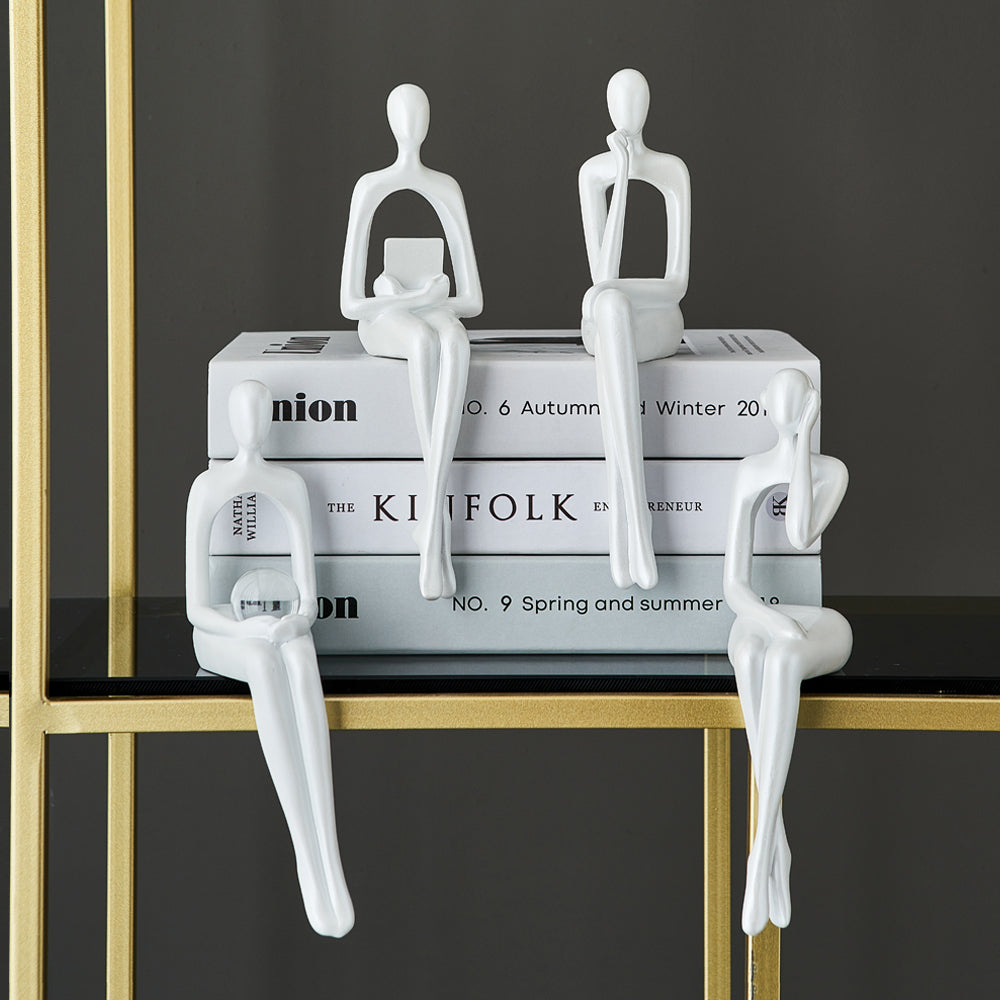 RoyaleGlow Abstrakt Bokhylla Dekor Figuriner för Hem Carvallo