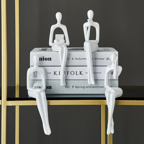 RoyaleGlow Abstrakt Bokhylla Dekor Figuriner för Hem Carvallo