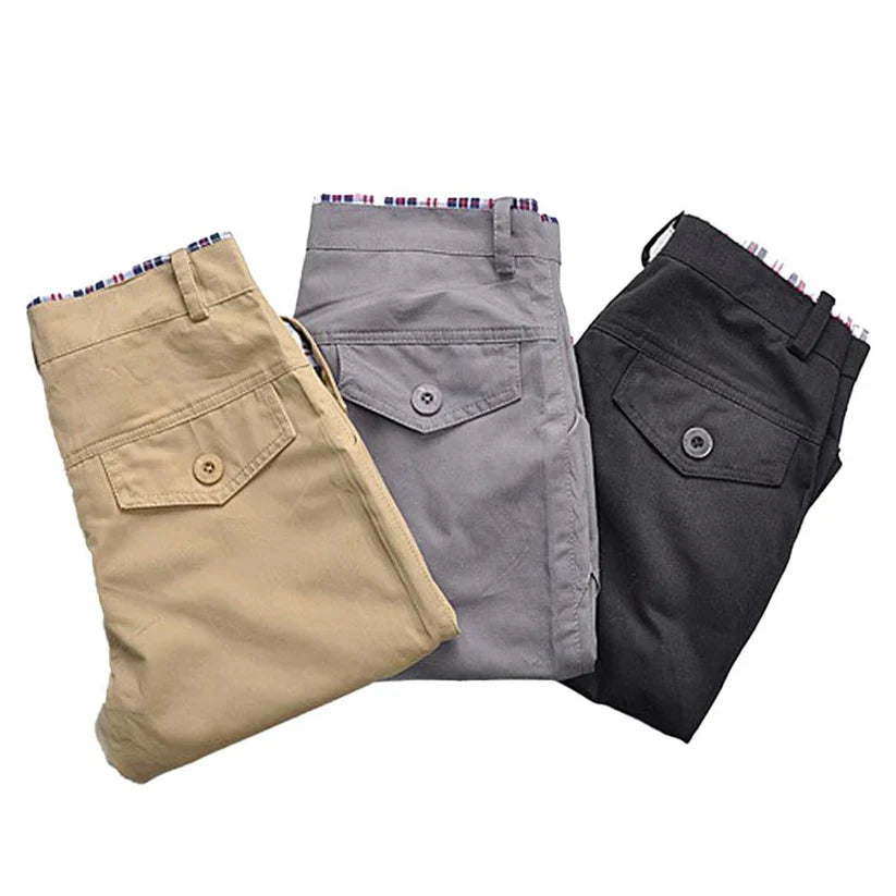 Herr Cargo Shorts Bekväm Bomull Med Flera Fickor