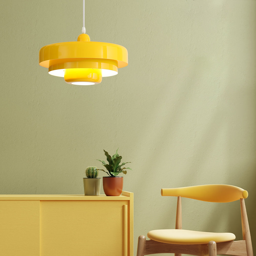 Pendellampa Mid-Century Orange Metallupphängning Carvallo