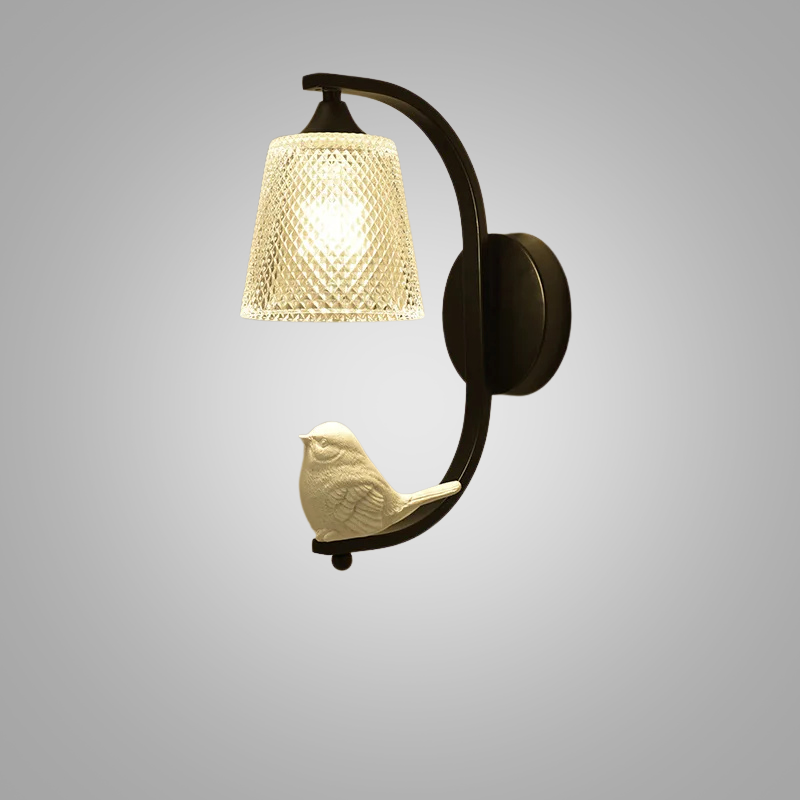 NordicBird - Modern vägglampa med fågeldesign för sovrum och vardagsrum Carvallo
