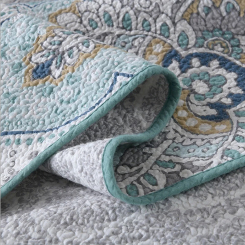 Paisley Aqua Teal Täcke Set Carvallo