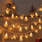 1,5-3m Jultema LED-strängljus, Ljusslinga för Julen - Snöflingor, Renar, Stjärna, Julgran-Jul-BB-Älg/Träd-1.5M/10LED-Hemnix