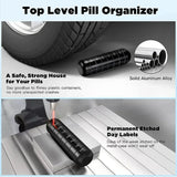 Aluminium 7 Dagars Portabel Tablet Organizer för Resa, Tablet Låda Tablet Behållare Carvallo