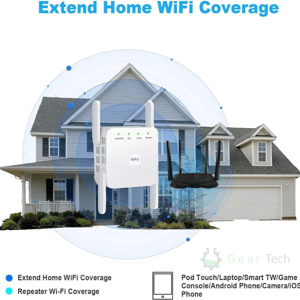 WiFi Booster Dual Band Trådlös Signalförstärkare Carvallo