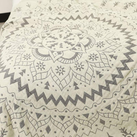 Mandala Art Mönster Vändbar Bomullsfilt Carvallo
