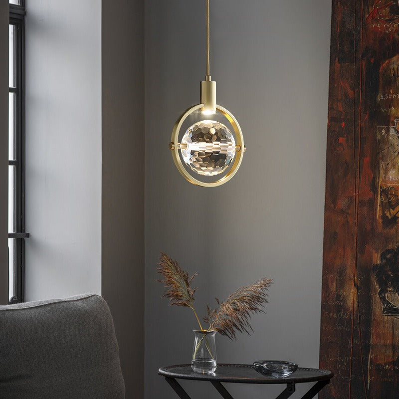 Modern ring kristall LED taklampa Carvallo
