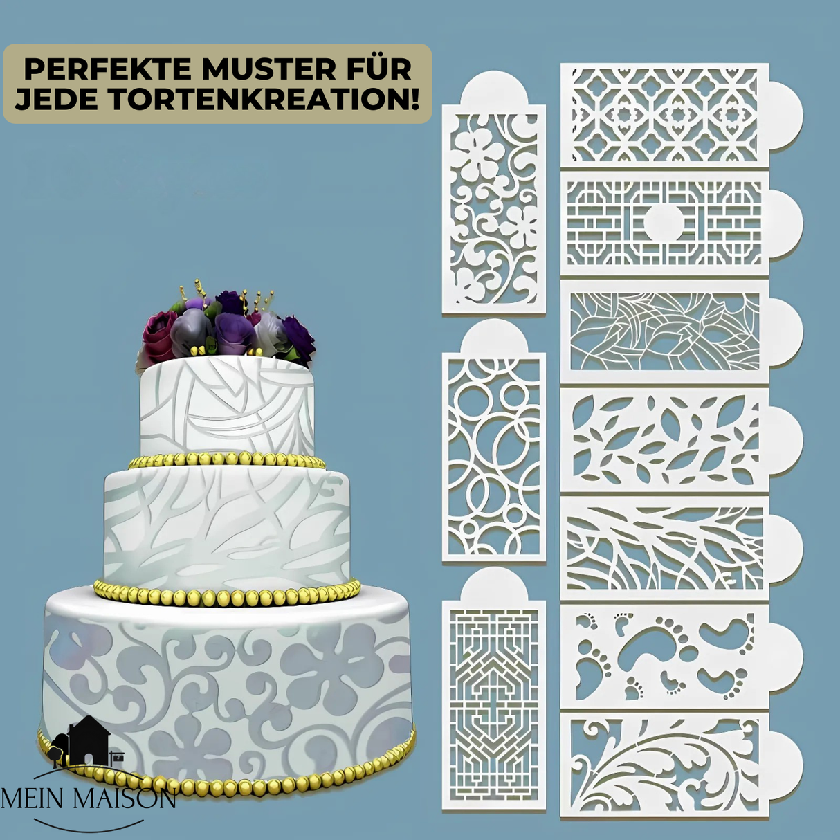 DecoLace™ - DIY-tårtdekorationsform i spets Carvallo