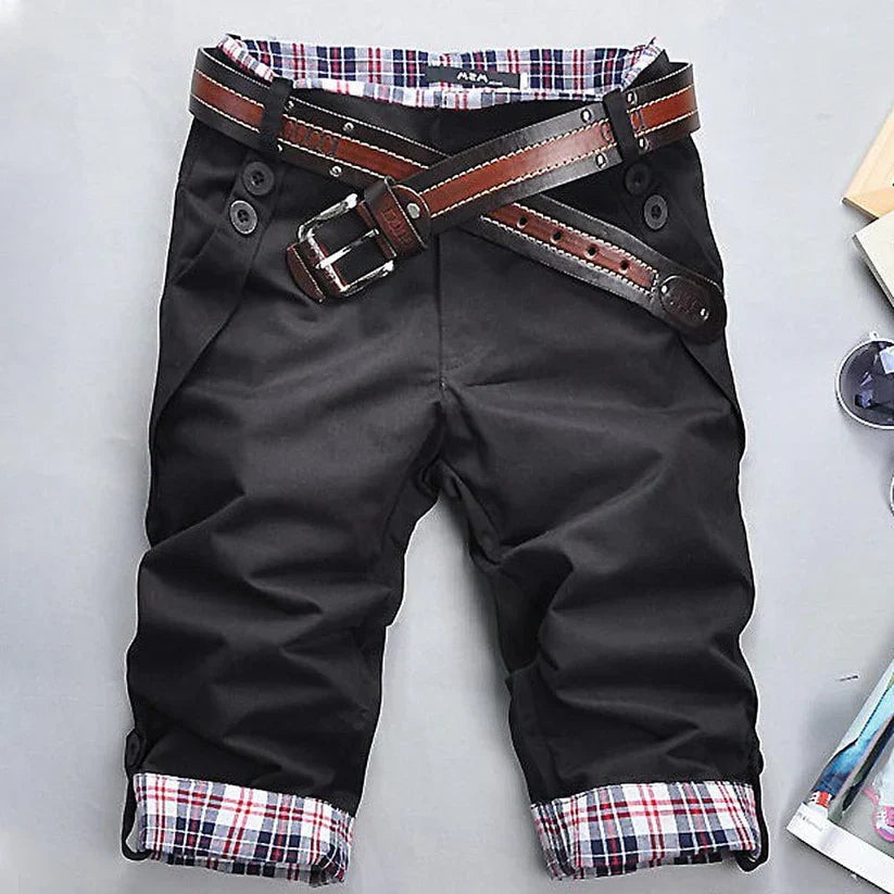 Herr Cargo Shorts Bekväm Bomull Med Flera Fickor