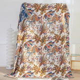 Vintage Floral Leaf Cotton Blanket Carvallo