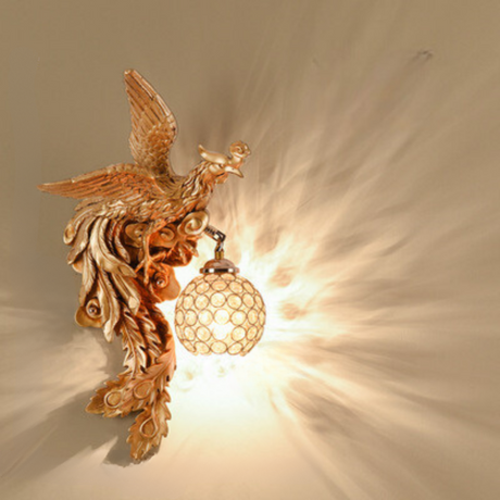 LuxeFlame - Draken Phoenix Vägglampa | Mystisk LED Belysning Carvallo