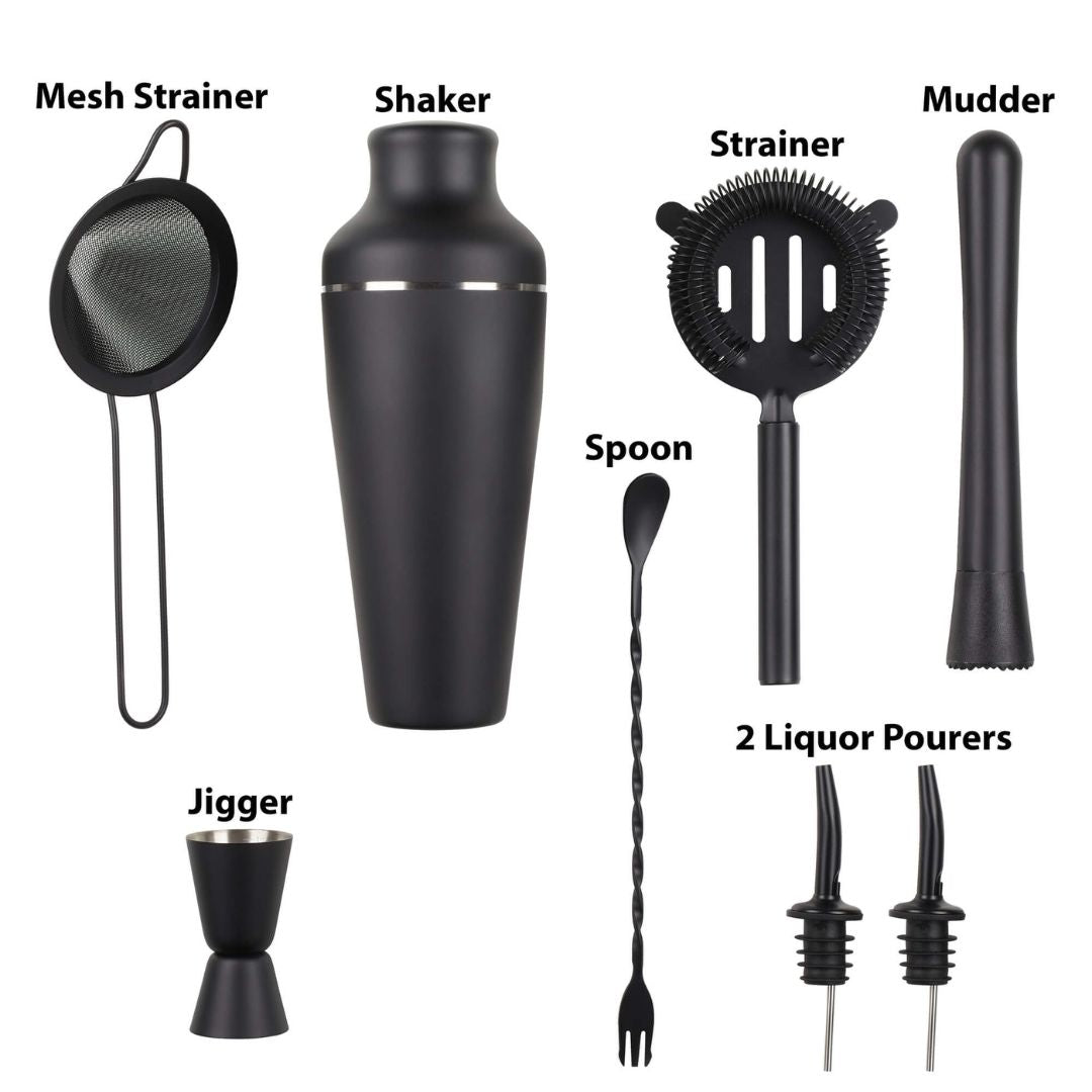 Cocktail Shaker Set med Ställ – 8-delars Barset för Hemmabaren Hemnix