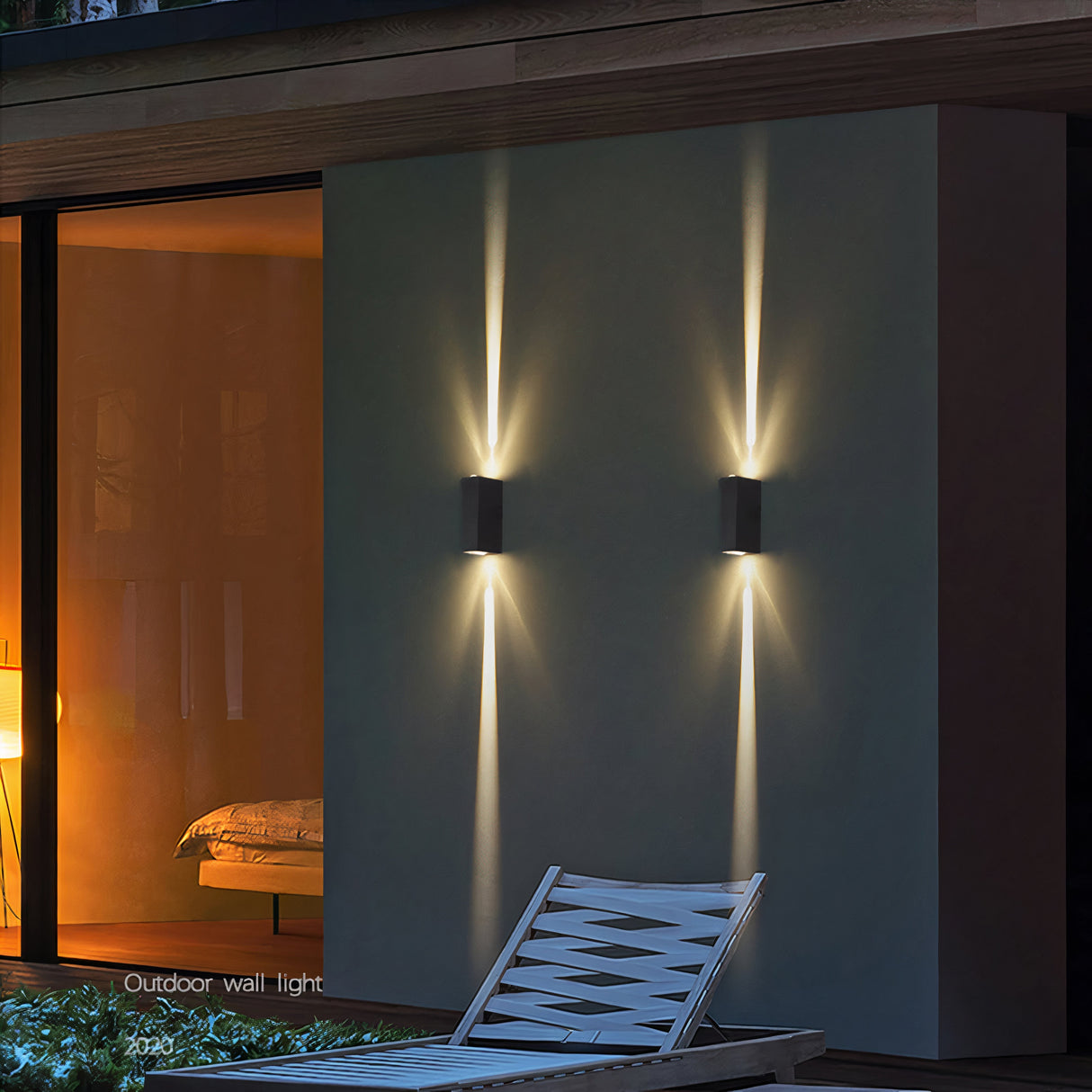 Utomhus Svart Aluminium Vägglampa LED Upp Ner Carvallo