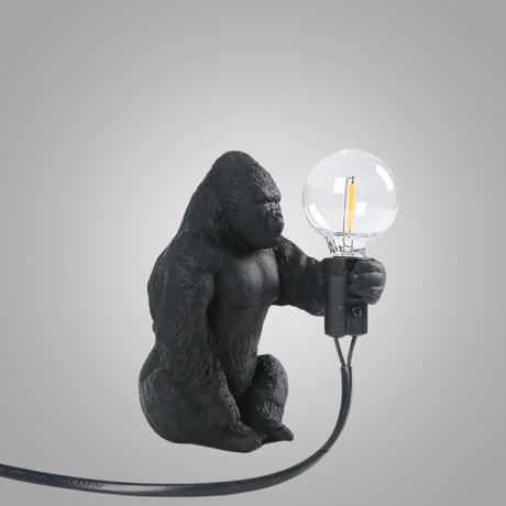 GorillaLux - Unik Gorilla Bordslampa | Modern Djurarmatur med Varm LED Belysning Carvallo