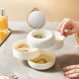 Carvallo – Stapelbar smyckeshållare med flera lager med kompakt spegel och elegant design Carvallo